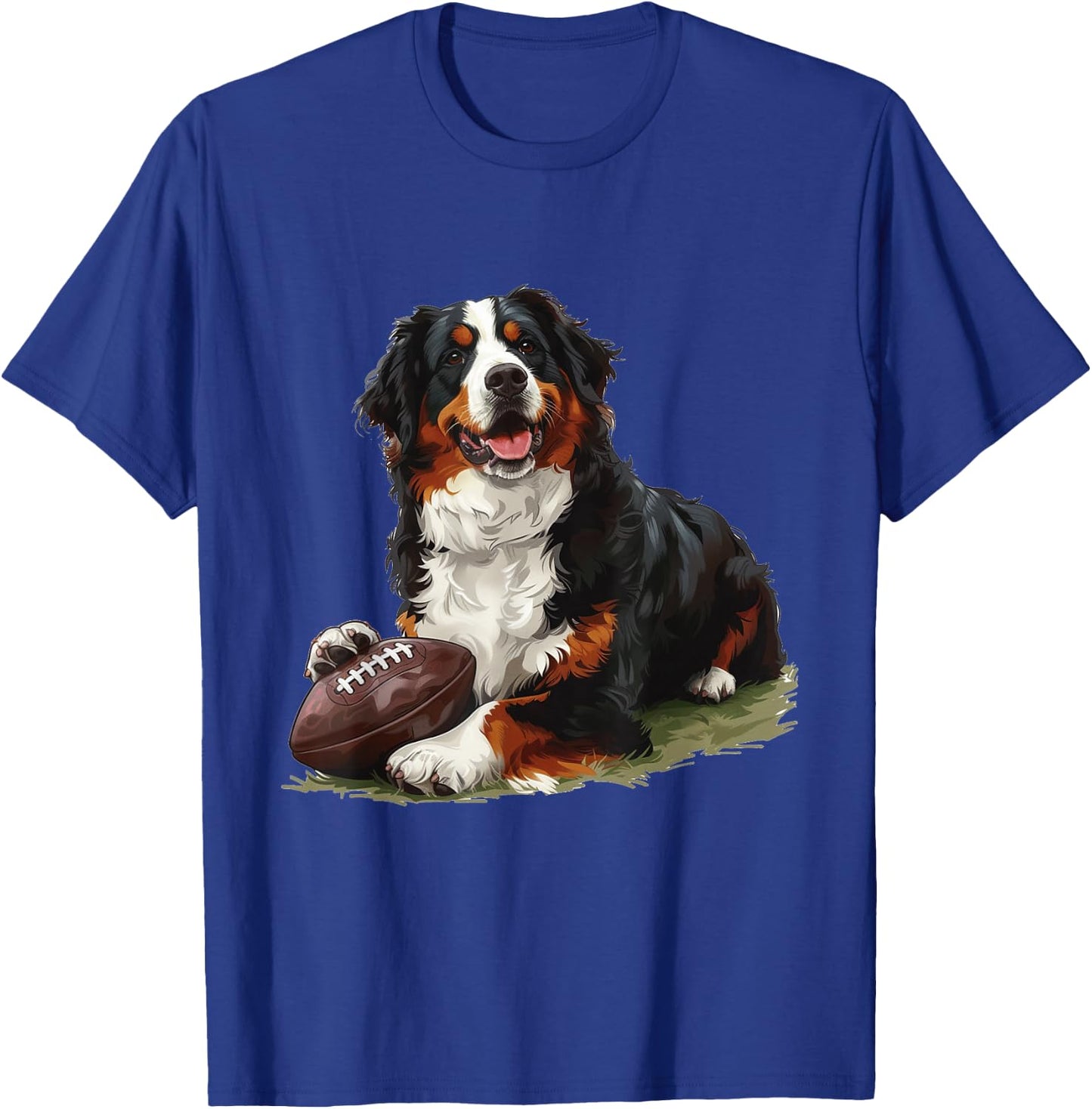 Bernese Mountain Dog Football Sports Team Animal T-Shirt - T-Shirt | Royal