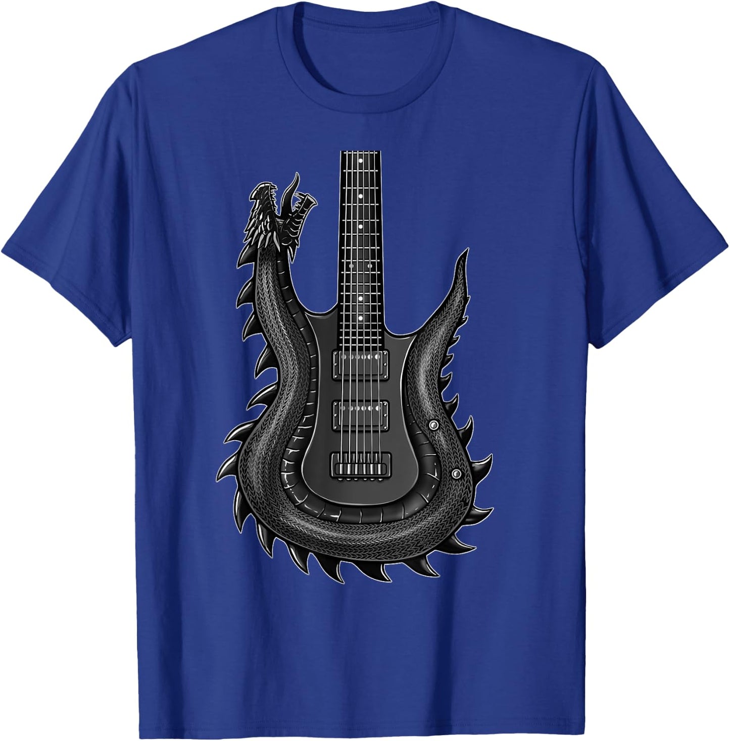 Cool Dragon Guitar Shirt Concert Band Rock And Roll T-Shirt - T-Shirt | Royal