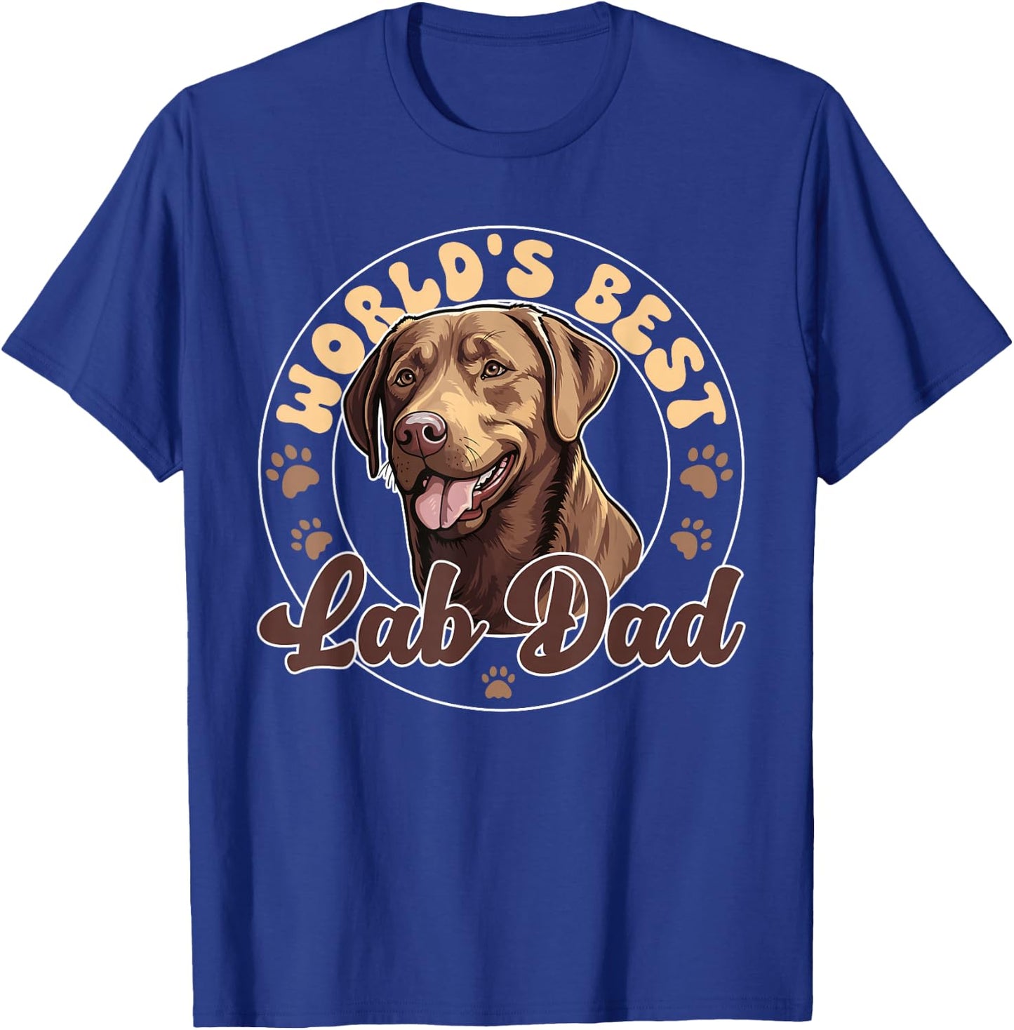 Chocolate Labrador Retirever Dog World's Best Lab Dad T-Shirt - T-Shirt | Royal