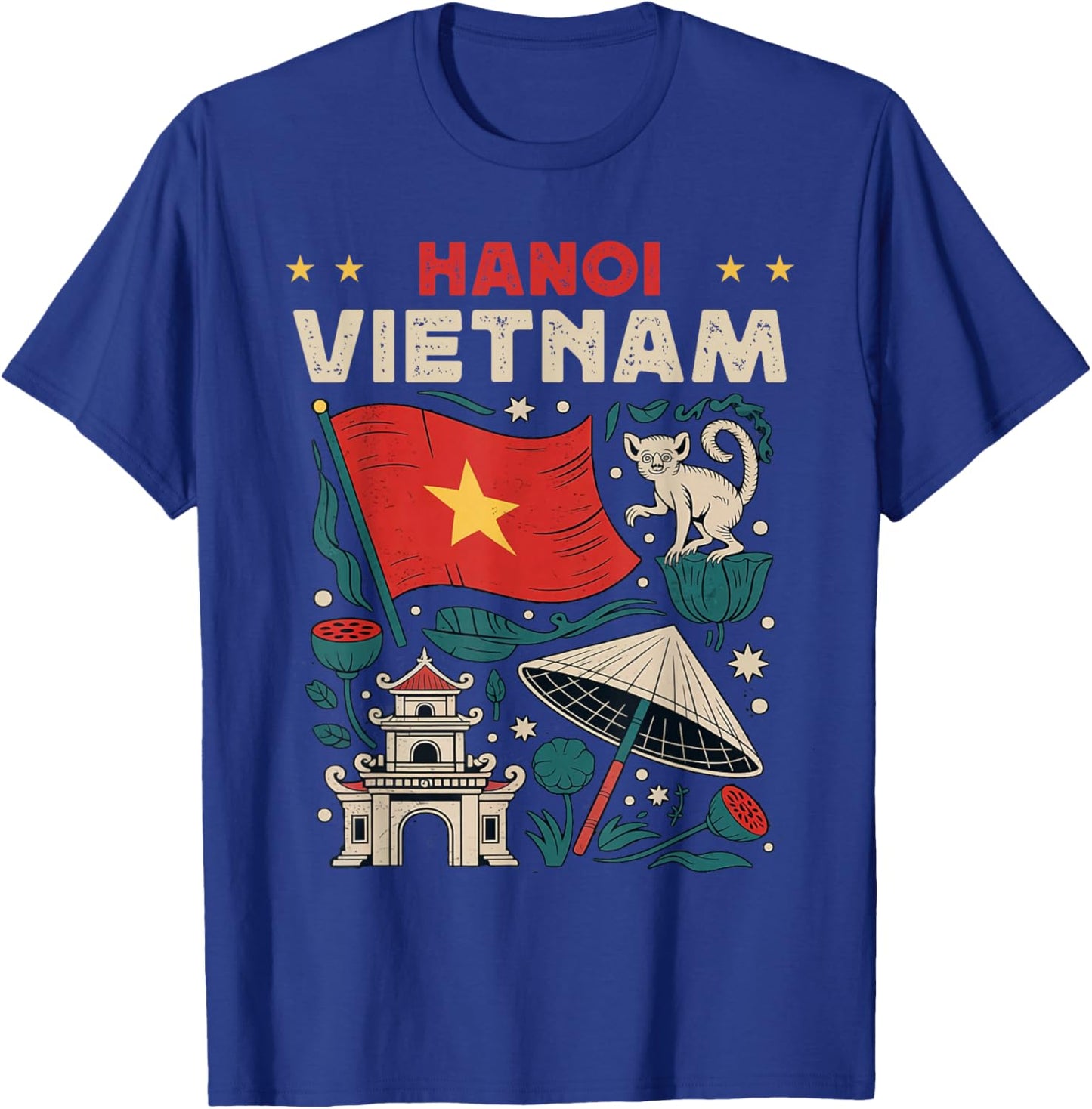Hanoi Vietnam Flag Vietnamese Travel Souvenir T-Shirt - T-Shirt | Royal