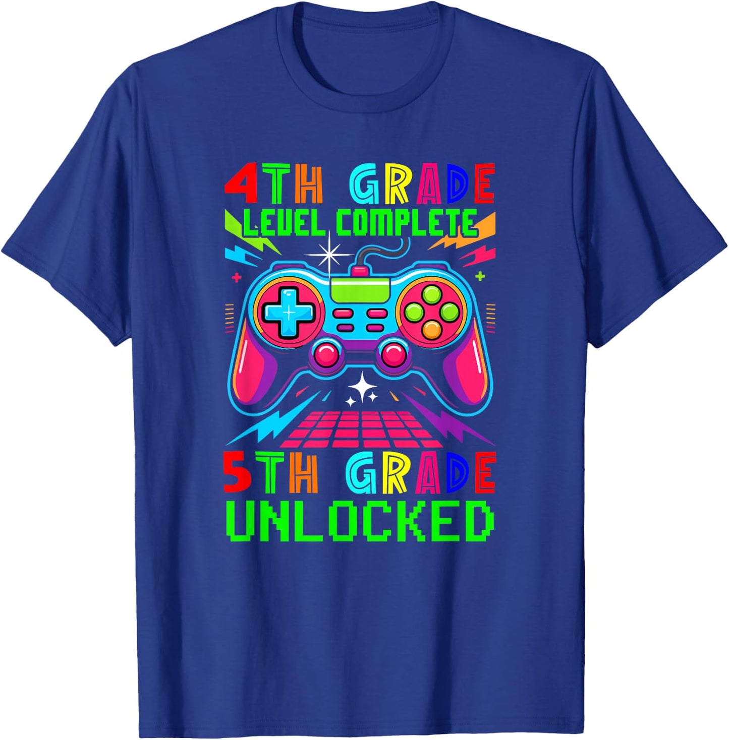 4th Grade Level Complete 5th Grade Unlocked Gamer Students T-Shirt - T-Shirt | Royal