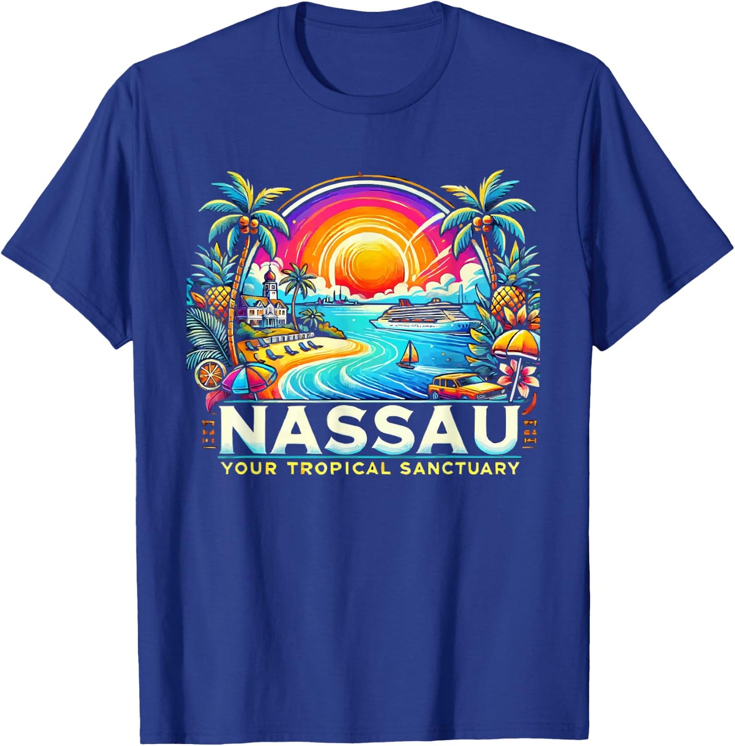 Nassau Bahamas Travel Vacation Beach I Love Nassau T-Shirt - T-Shirt | Royal