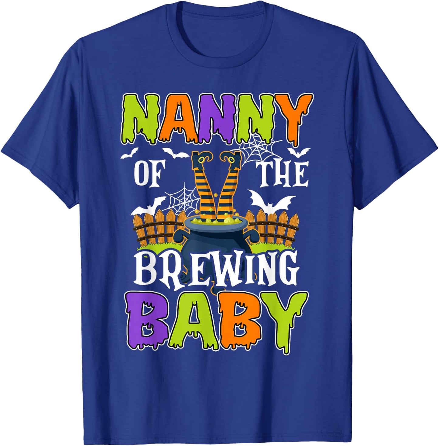 Nanny Of The Brewing Baby Halloween Witch Baby Funny T-Shirt - T-Shirt | Royal