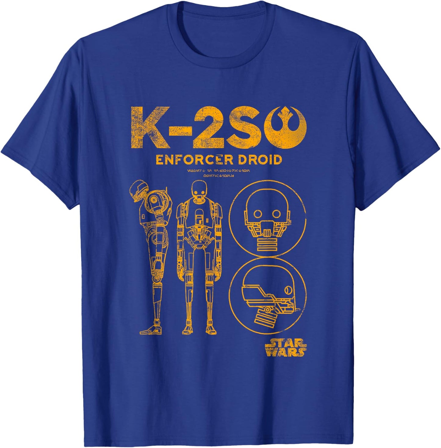 Star Wars Rogue One K-2SO Enforcer Droid Retro Chest Poster T-Shirt - T-Shirt | Royal