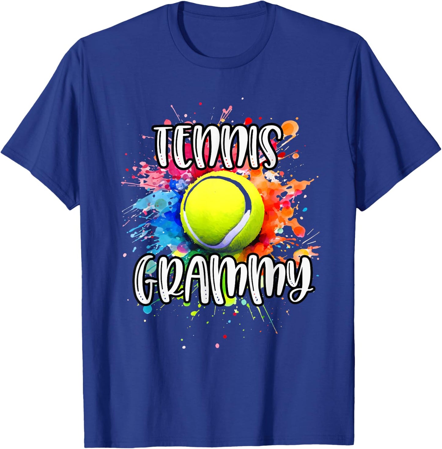 Tennis GRAMMY Tennis Ball Graphic Shirt Colorful Splash T-Shirt - T-Shirt | Royal