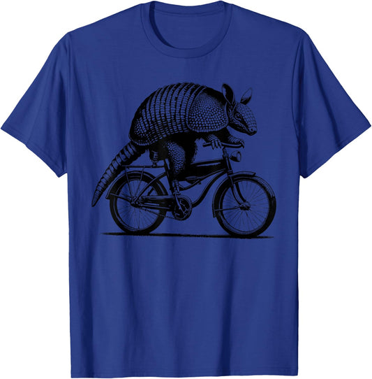 Armadillo Riding Bicycle Vintage Cycling Armadillo Biker T-Shirt - T-Shirt | Royal