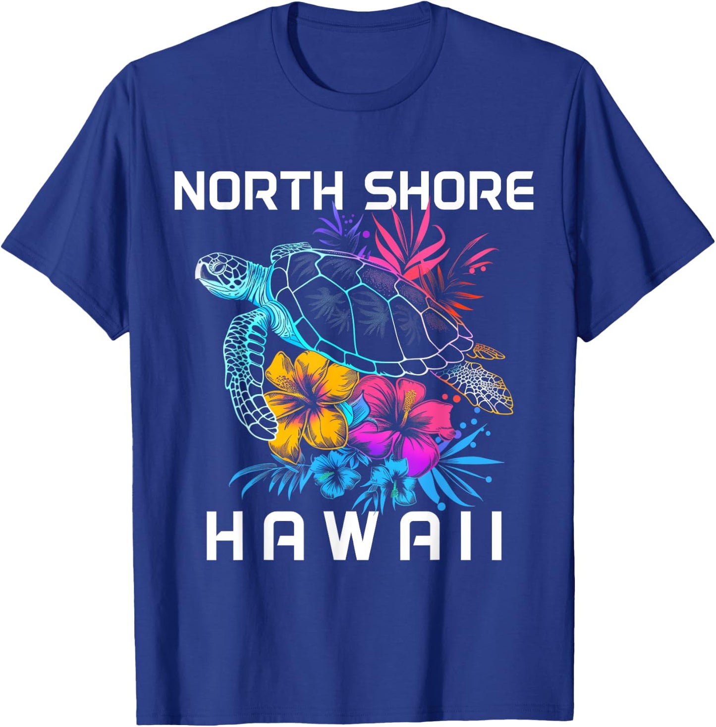 North Shore Hawaii Sea Turtle Hawaiian Diving Surfer T-Shirt - T-Shirt | Royal