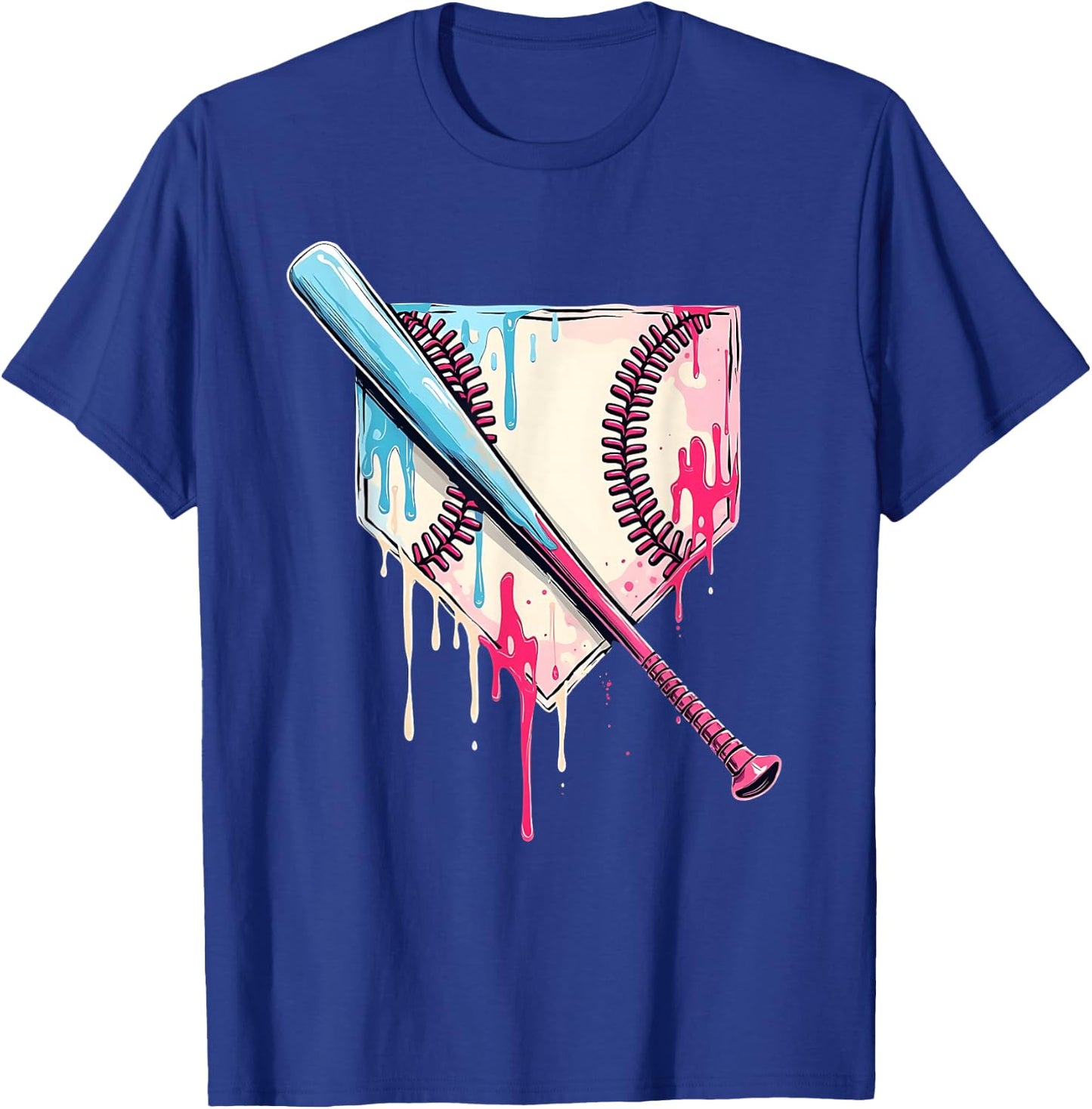 Cool Sport Baseball Home Plate Drip With Sprinkles Drip T-Shirt - T-Shirt | Royal
