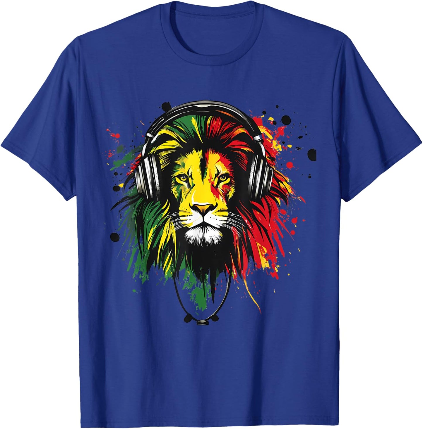 Rasta Reggae Music DJ Lion Of Judah Rastafarian Roots T-Shirt - T-Shirt | Royal