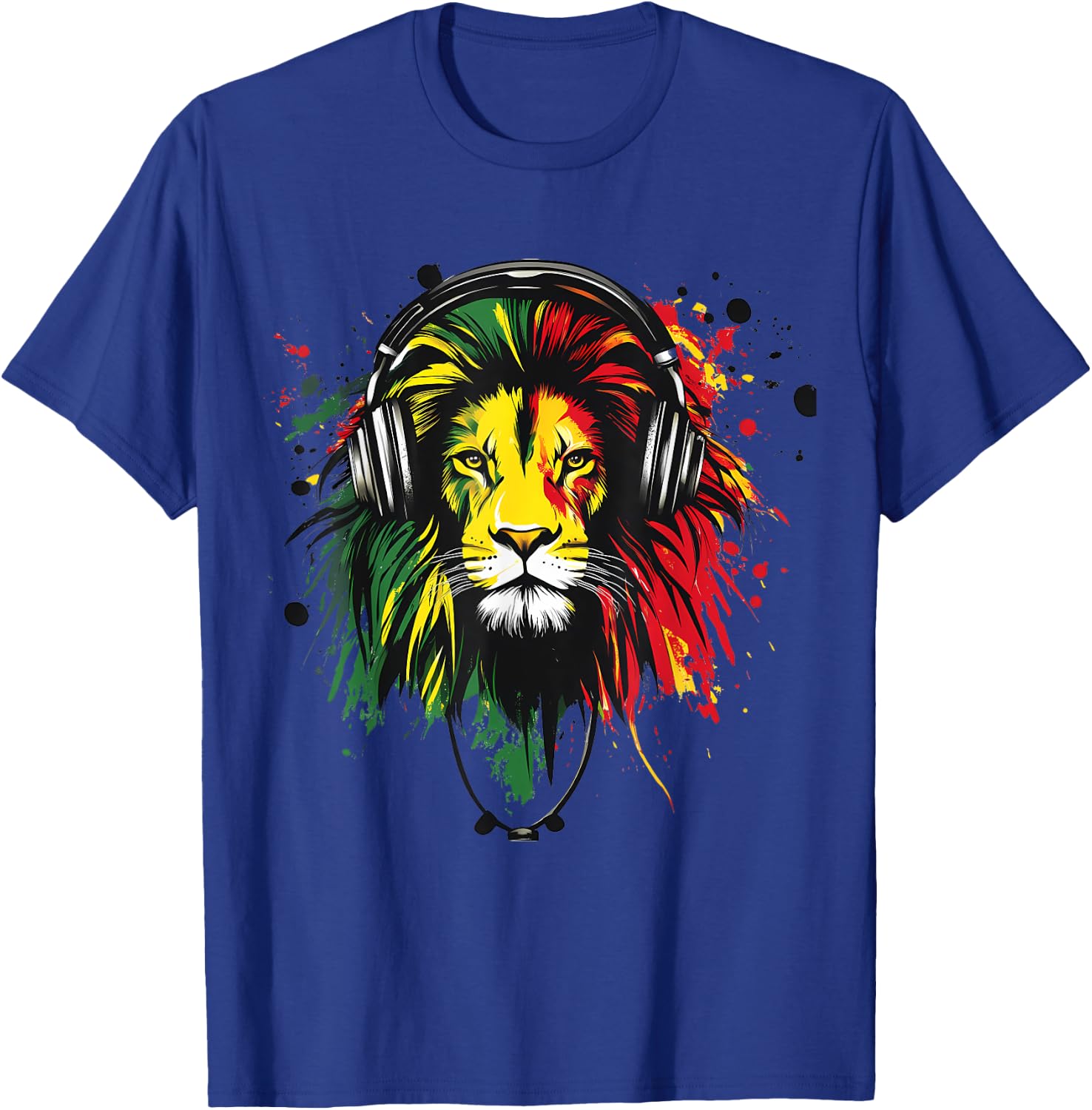 Rasta Reggae Music DJ Lion Of Judah Rastafarian Roots T-Shirt - T-Shirt | Royal