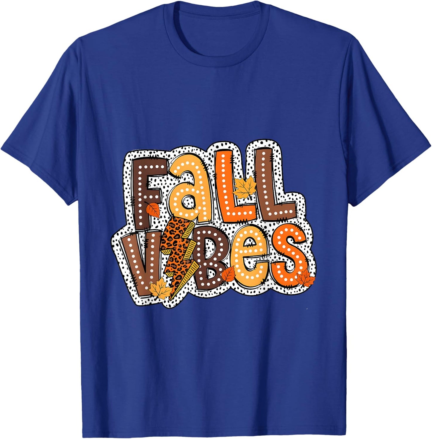 Fall Vibes,Groovy Face Retro Fall Season Autumn T-Shirt - T-Shirt | Royal