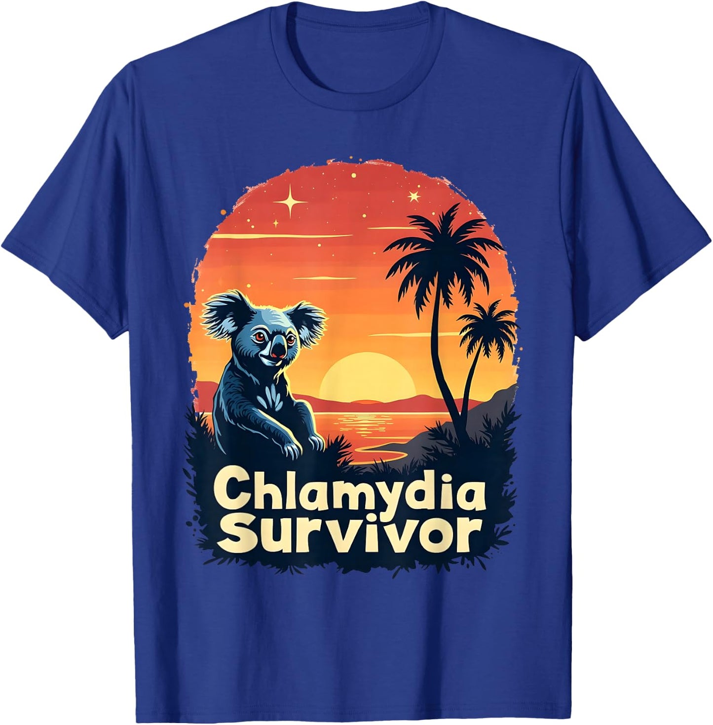 Chlamydia Survivor Funny Adult Joke Retro Vintage Koala Men T-Shirt - T-Shirt | Royal