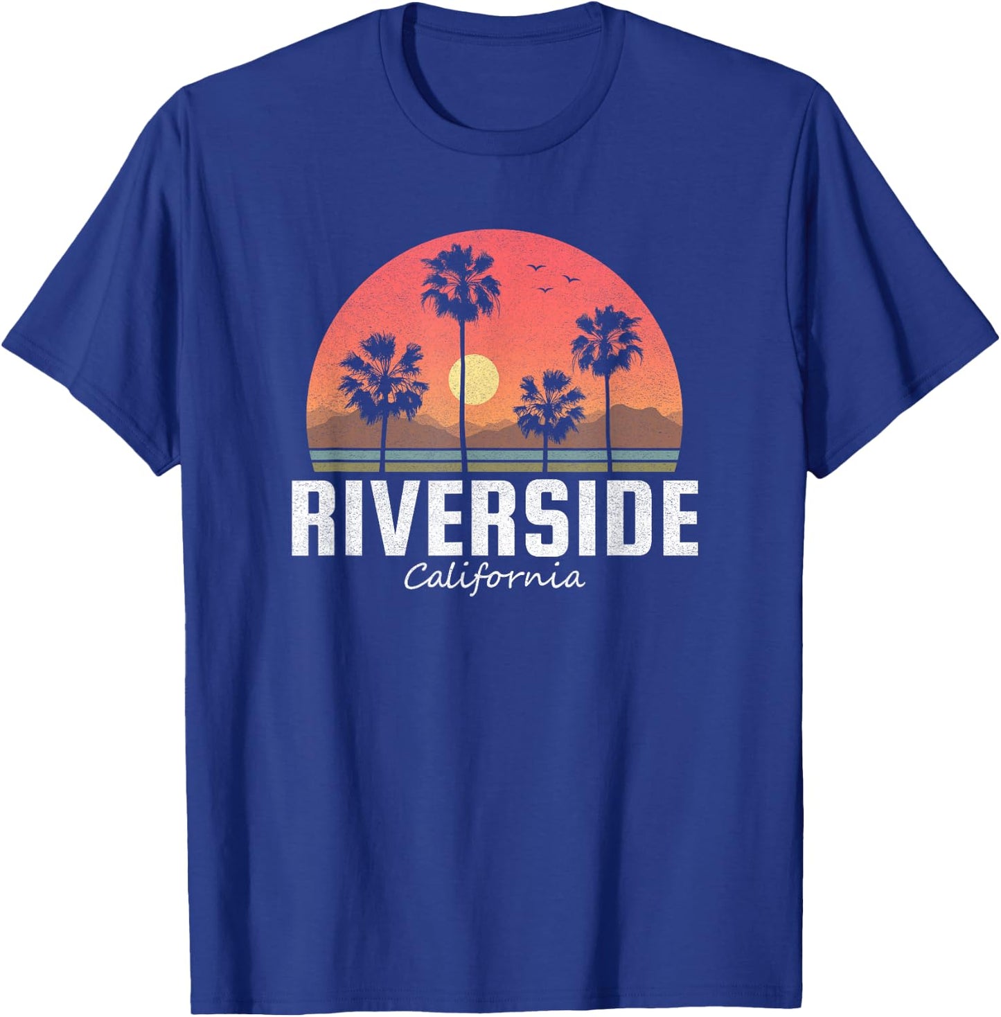Riverside T Shirt Women Men Kids California Retro Sunset T-Shirt - T-Shirt | Royal