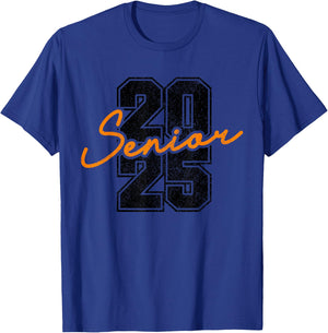 Class of 2025 Senior High School College Grad Retro Orange T-Shirt - T-Shirt | Royal