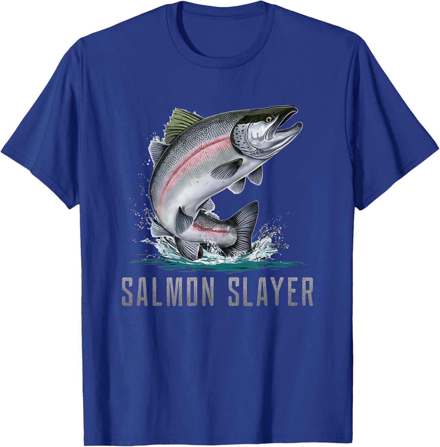Salmon Slayer Fishing T-Shirt - T-Shirt | Royal