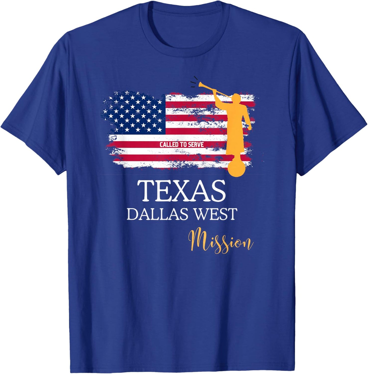Texas Dallas West Mormon LDS Mission Missionary Missionary T-Shirt - T-Shirt | Royal