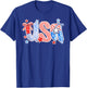 USA Coquette Bow Patchwork Lace Style 4th of July Women Girl T-Shirt - T-Shirt | Royal