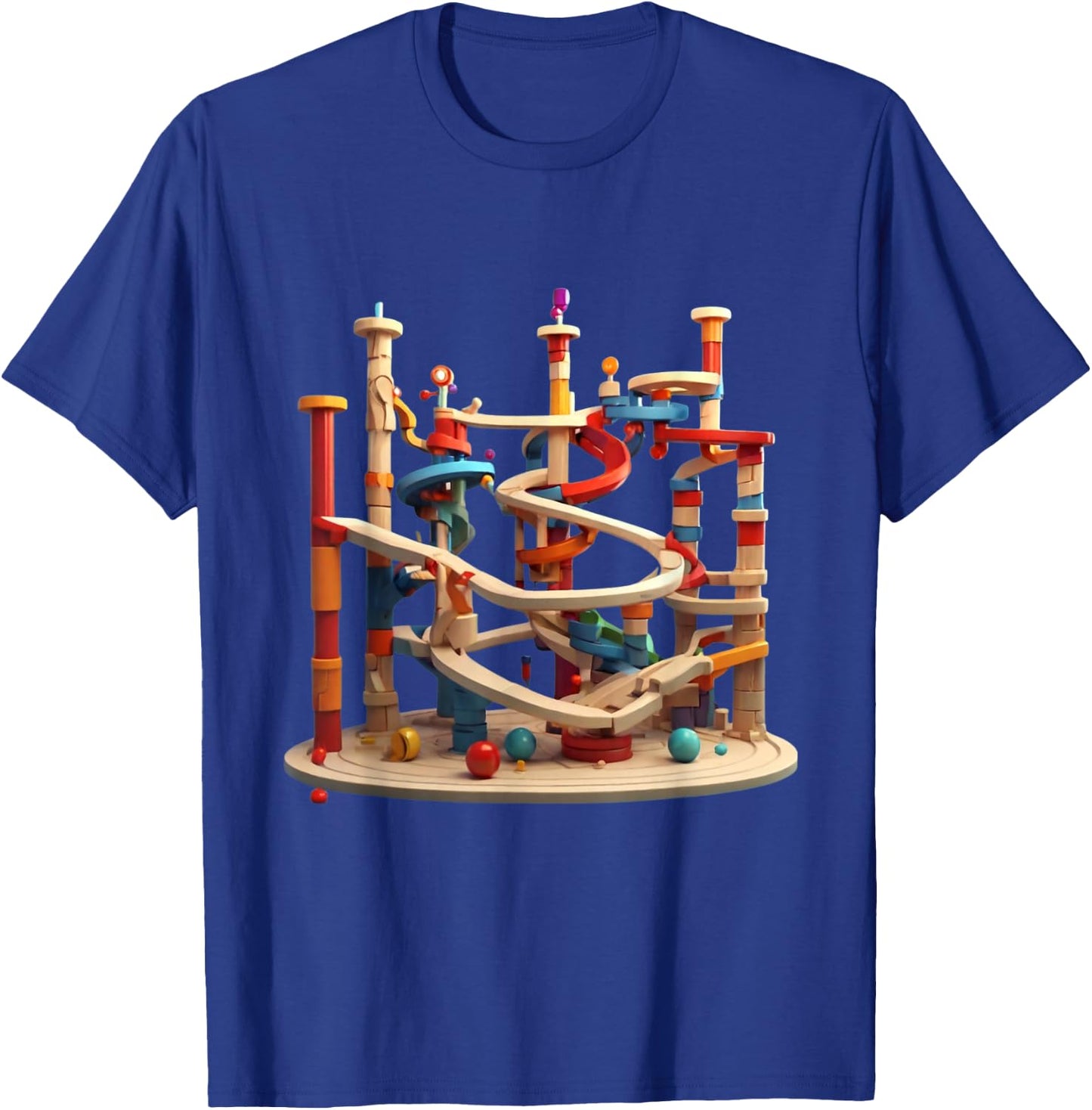 Marble Run Graphic Design T-Shirt - T-Shirt | Royal