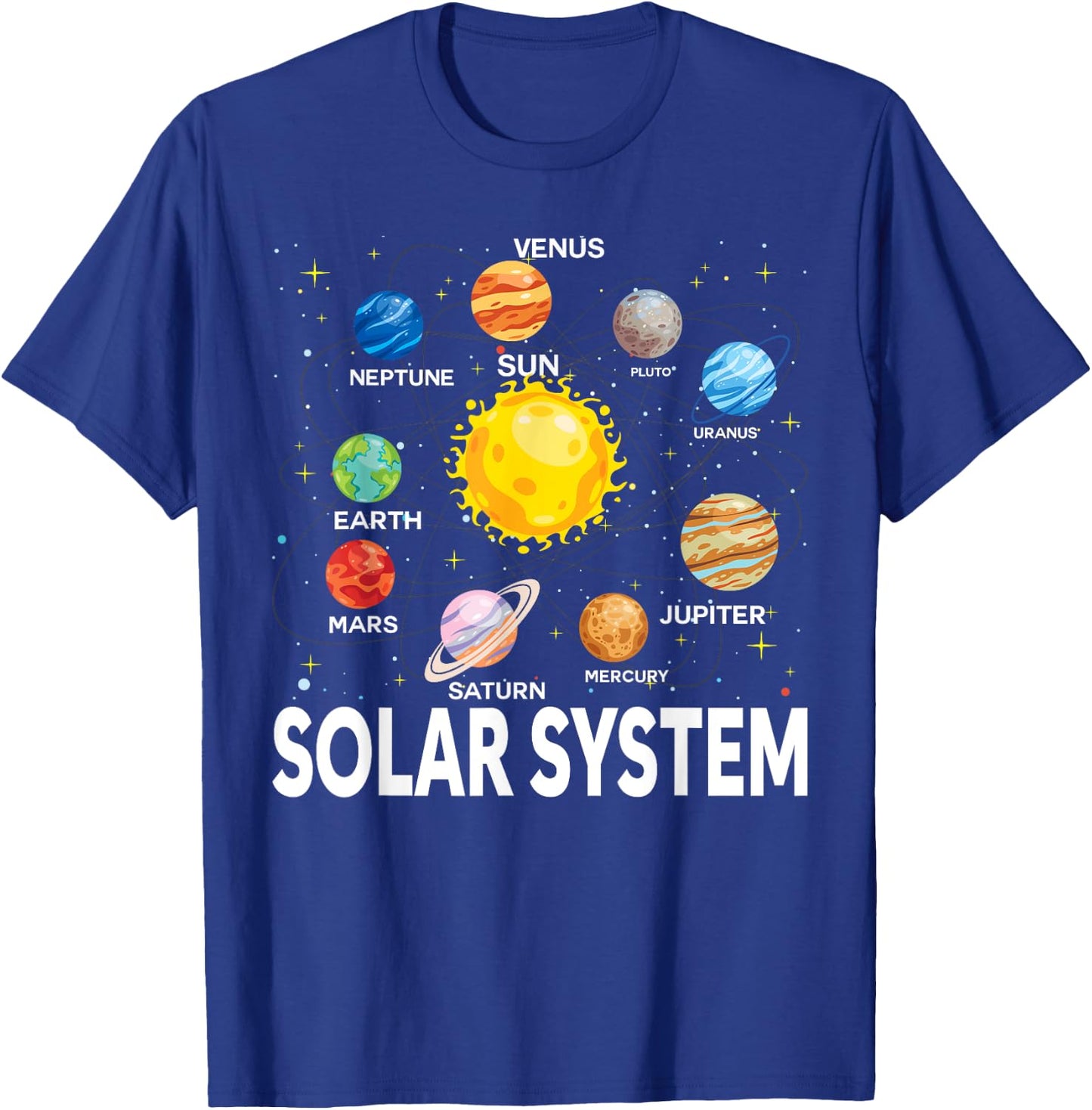 Solar System Planets Science Space Boys Girls STEM Kids T-Shirt - T-Shirt | Royal