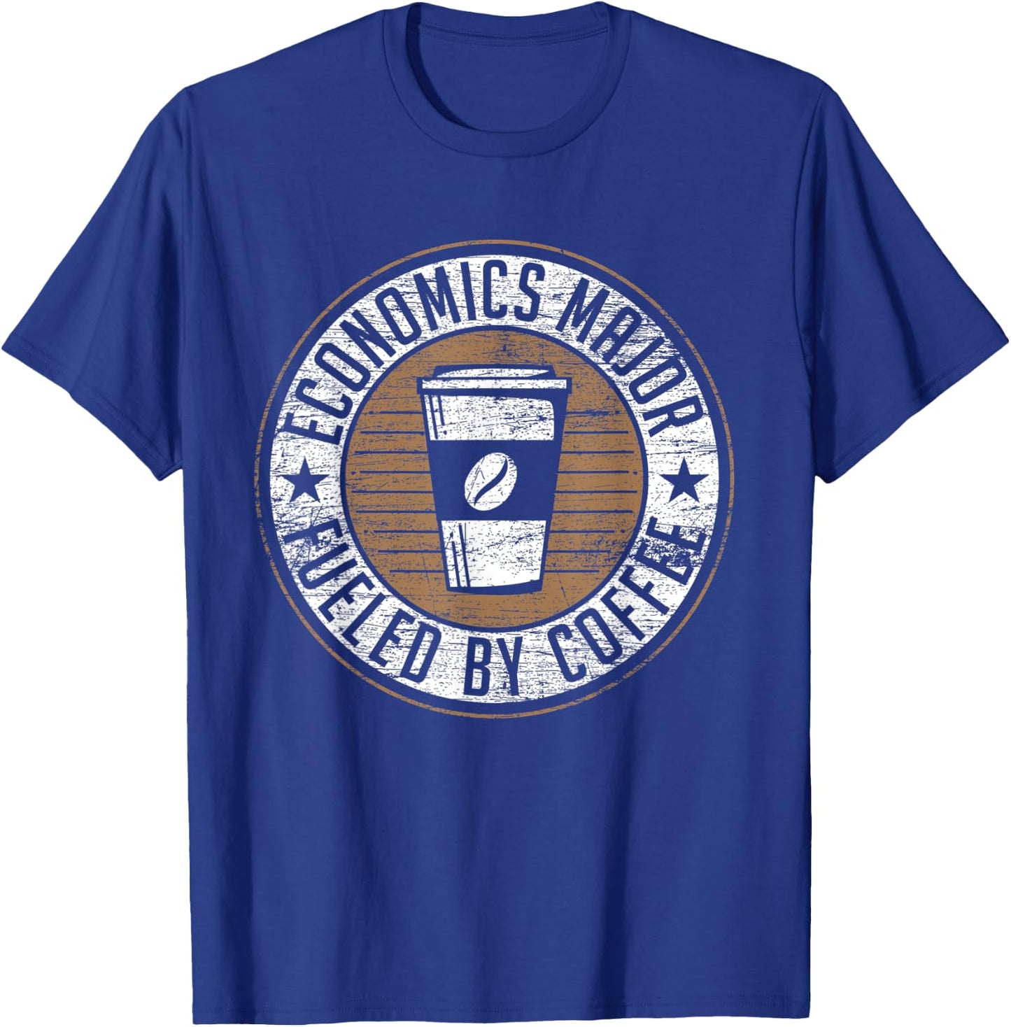Economics Major Fueled By Coffee T-Shirt - T-Shirt | Royal