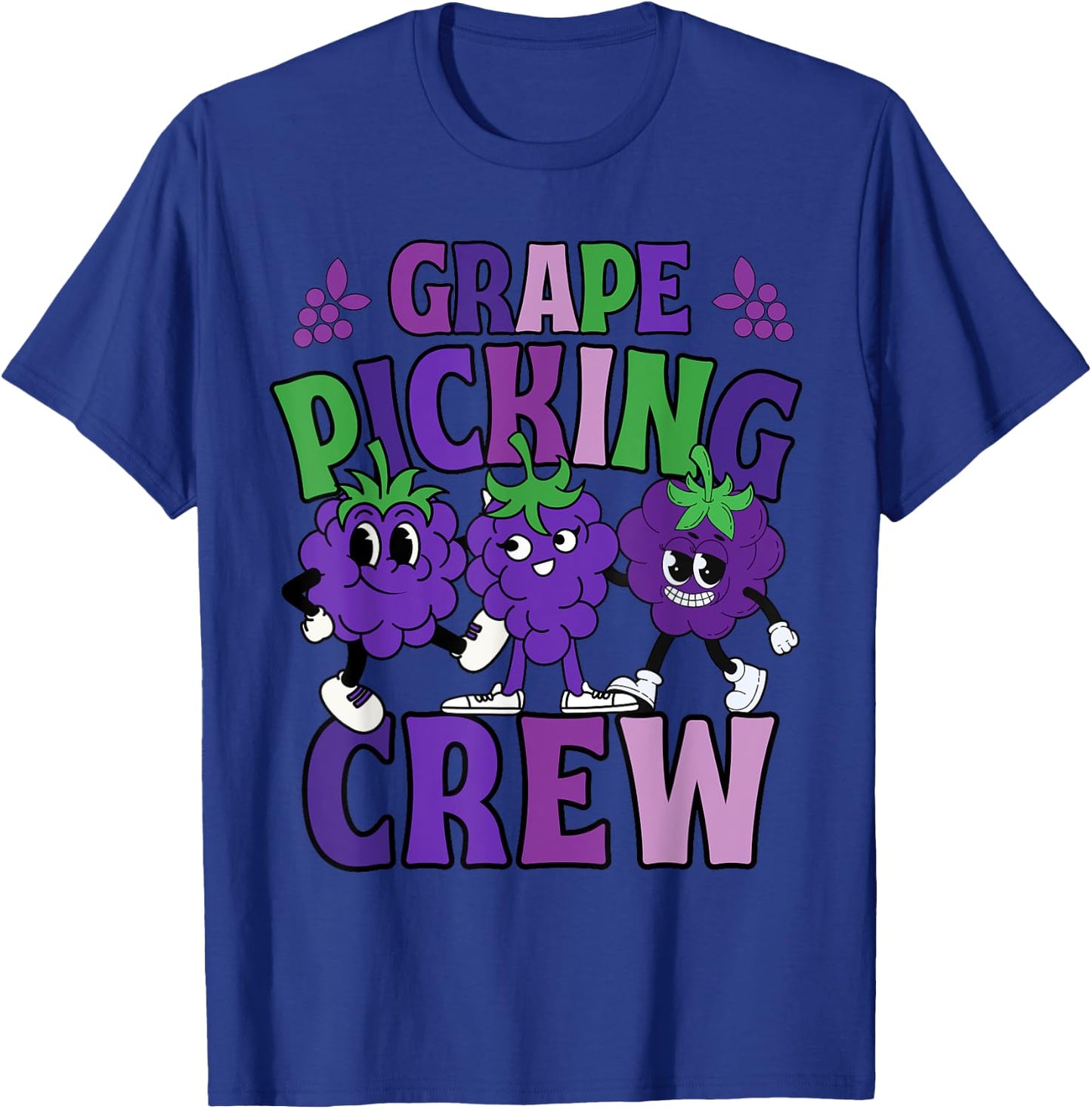 Funny Grape Picking Squad Crew Shirts Custom for Kids 2025 T-Shirt - T-Shirt | Royal