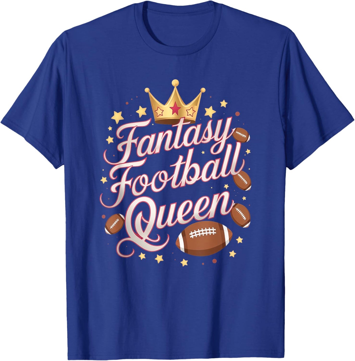 Fantasy Football Queen Funny Girls T-Shirt - T-Shirt | Royal