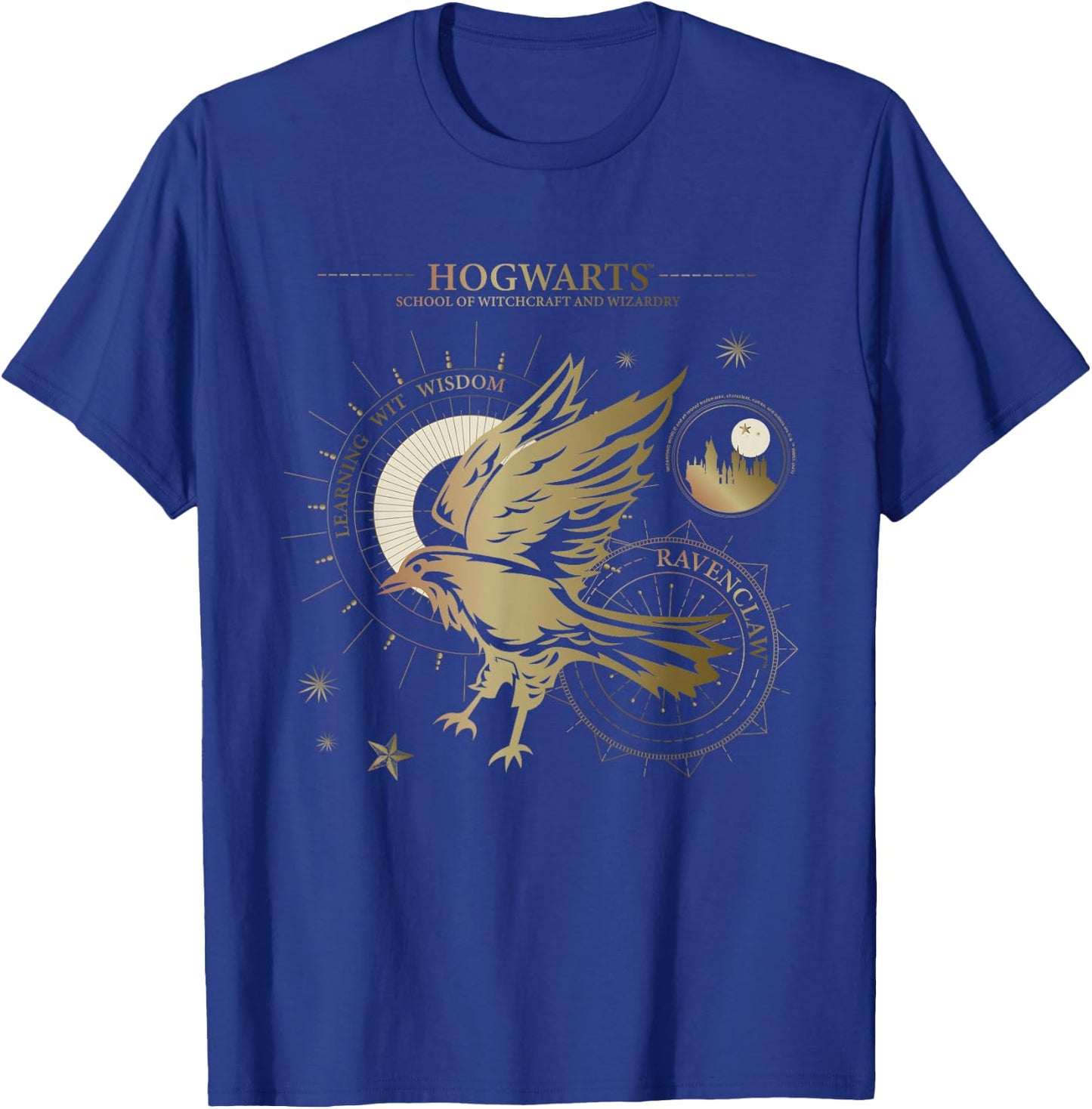 Popfunk Harry Potter Learning, Wit, Wisdom, Ravenclaw -Adults, Kids Blue Short Sleeve T-Shirt - T-Shirt | Royal