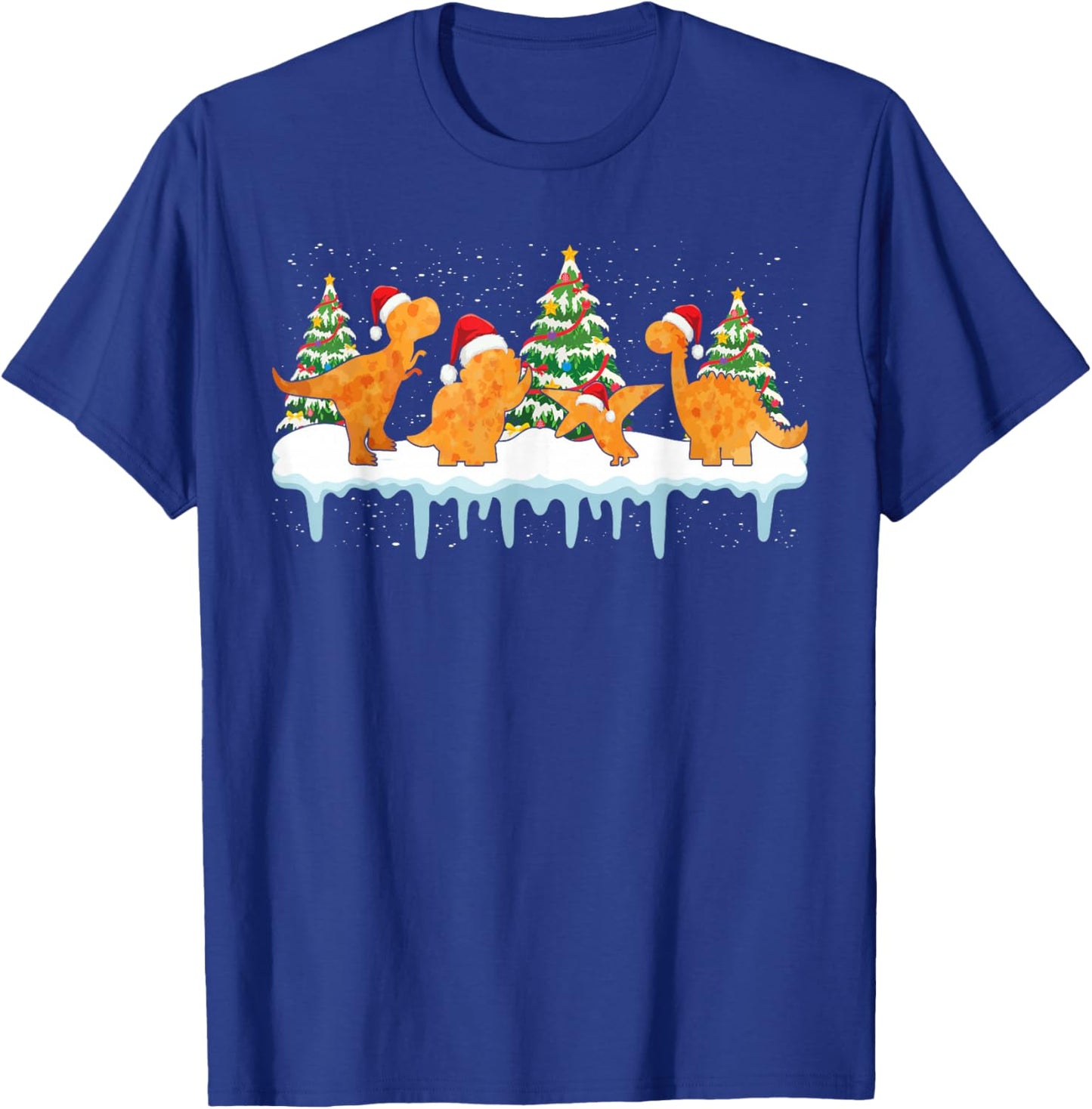 Dino Chicken Nuggets Funny Dinosaur Shape Nuggets Christmas T-Shirt - T-Shirt | Royal