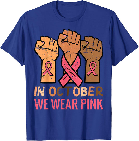 Breast Cancer Awareness Fist Warrior Support Men Women Kids T-Shirt - T-Shirt | Royal
