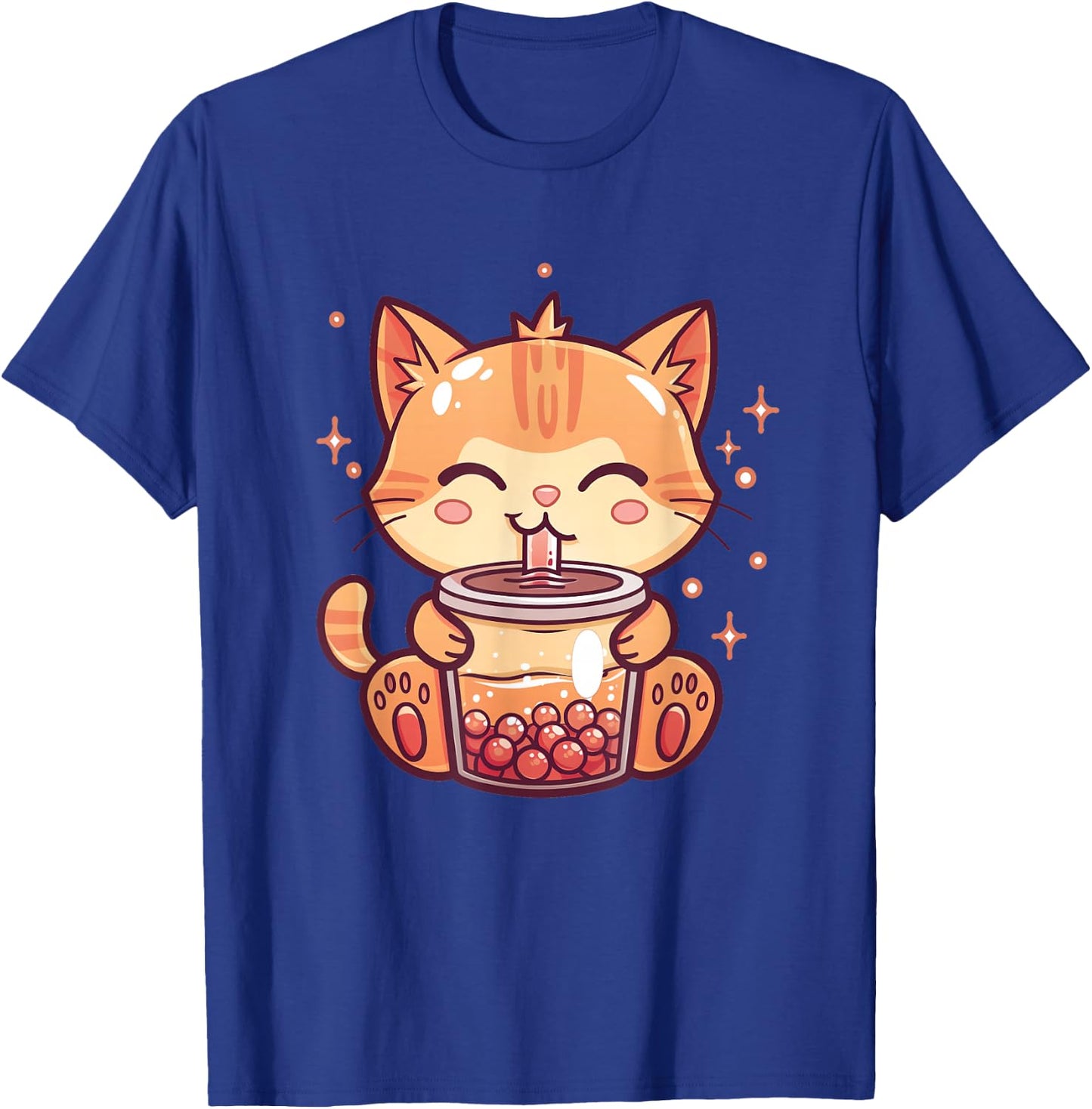 Cute Cat Boba Tea Bubble Tea Anime Kawaii Neko T-Shirt - T-Shirt | Royal