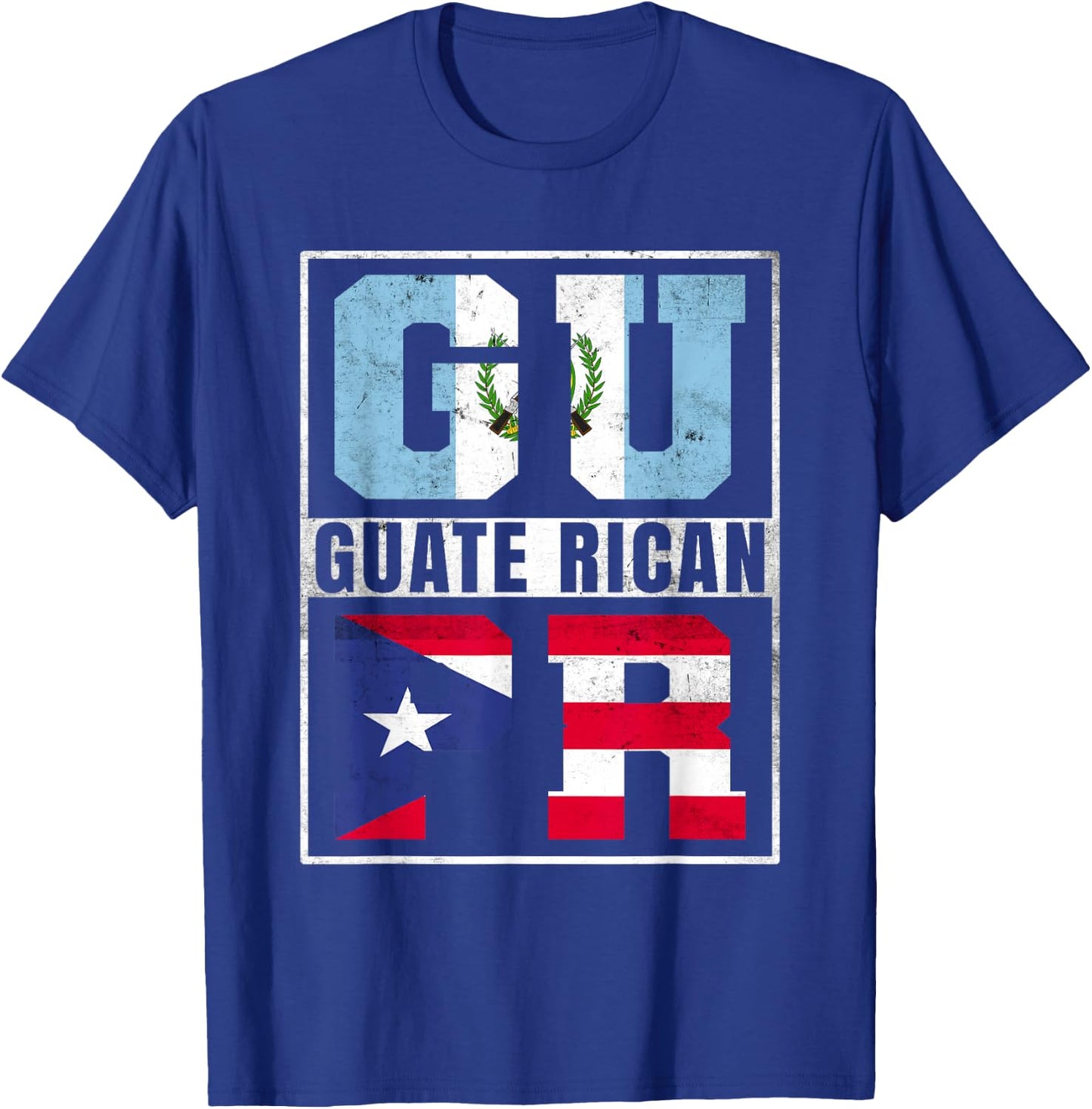 Guate Rican Roots Guatemala and Puerto Rico Mix T-Shirt - T-Shirt | Royal