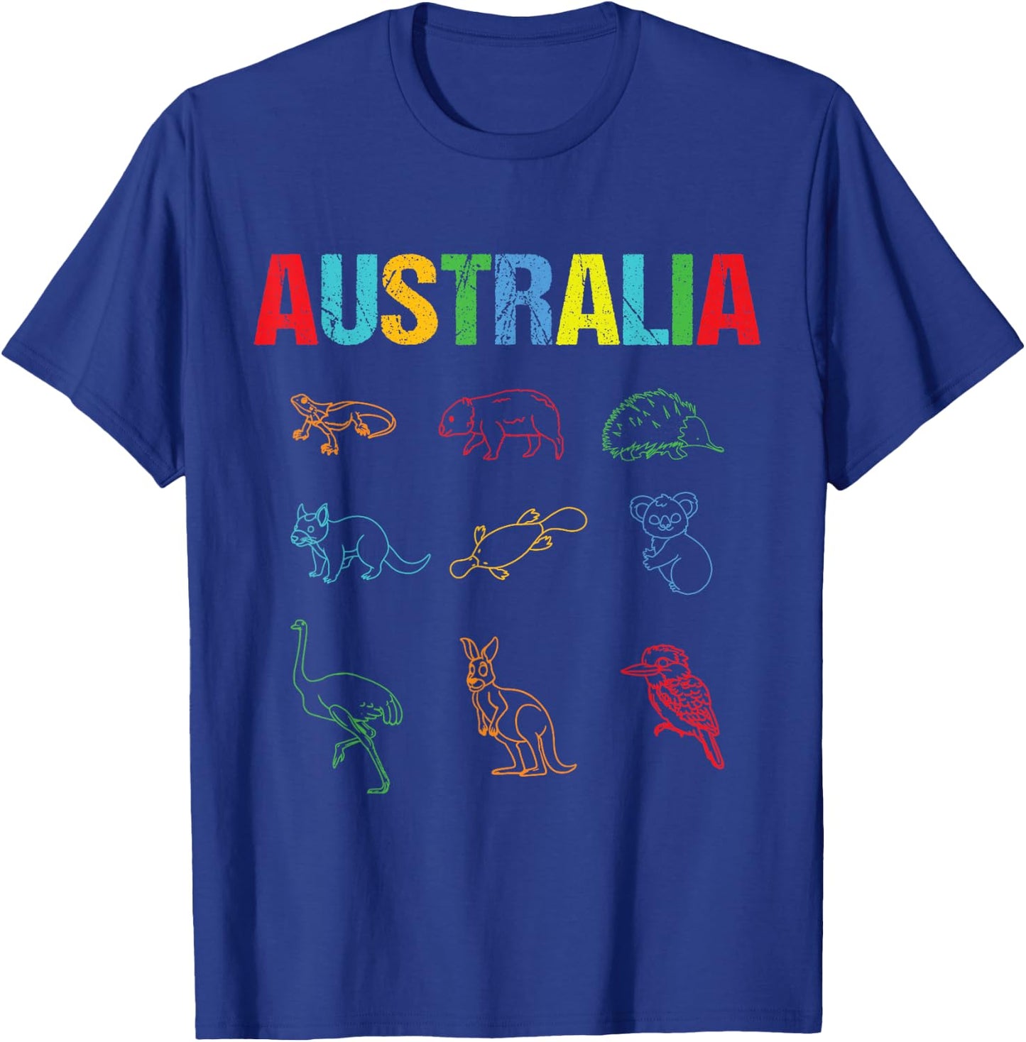 Animals Of Australia Australia Day Australian Kangaroo T-Shirt - T-Shirt | Royal