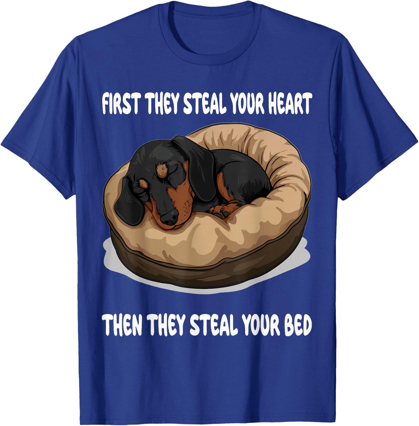 Dachshund Wiener Doxie Sleeping Pajamas Nightgown T-Shirt - T-Shirt | Royal