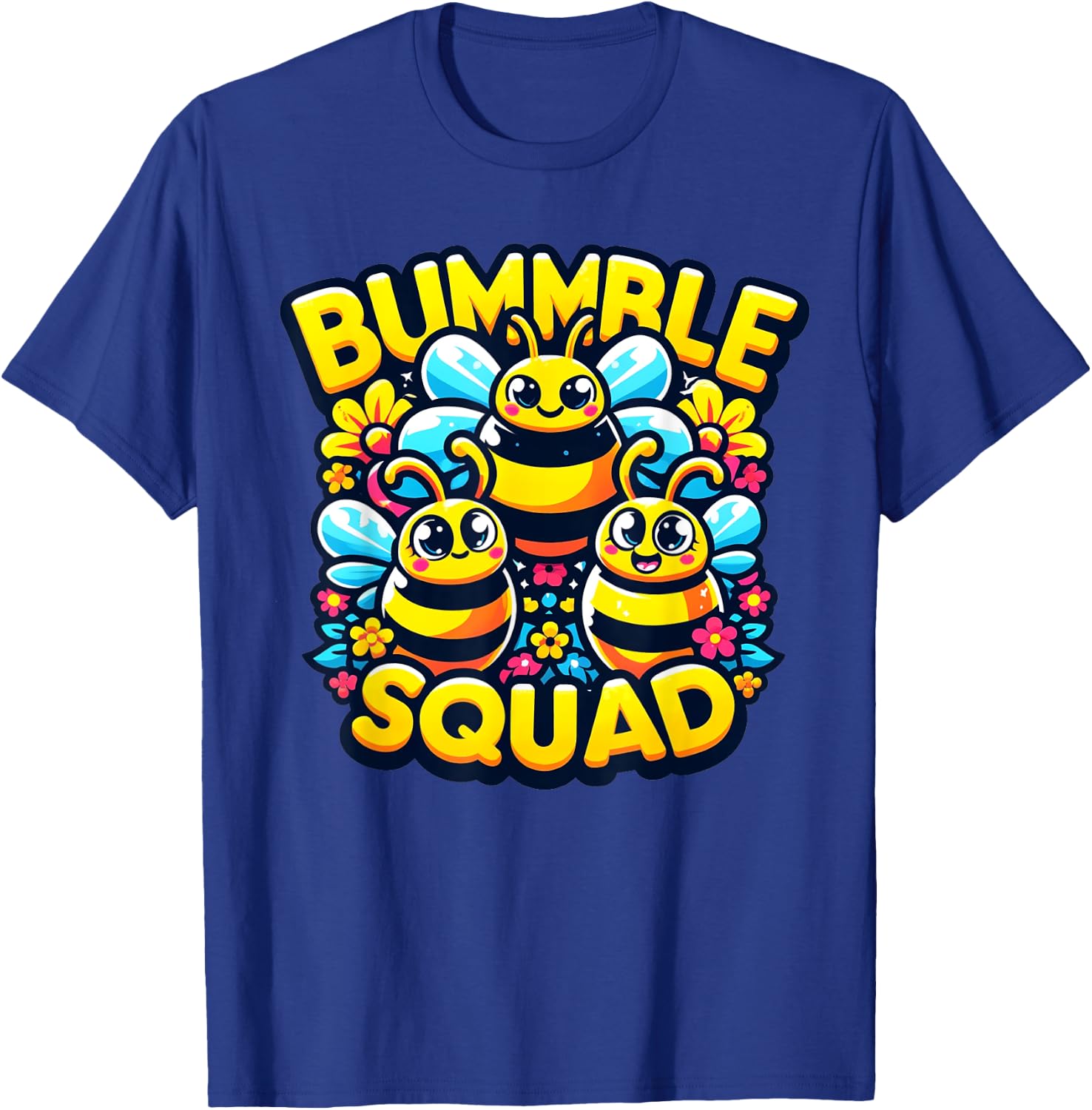 Bumble Bee Squad Funny Bumblebee Friends Team Men Women Kids T-Shirt - T-Shirt | Royal