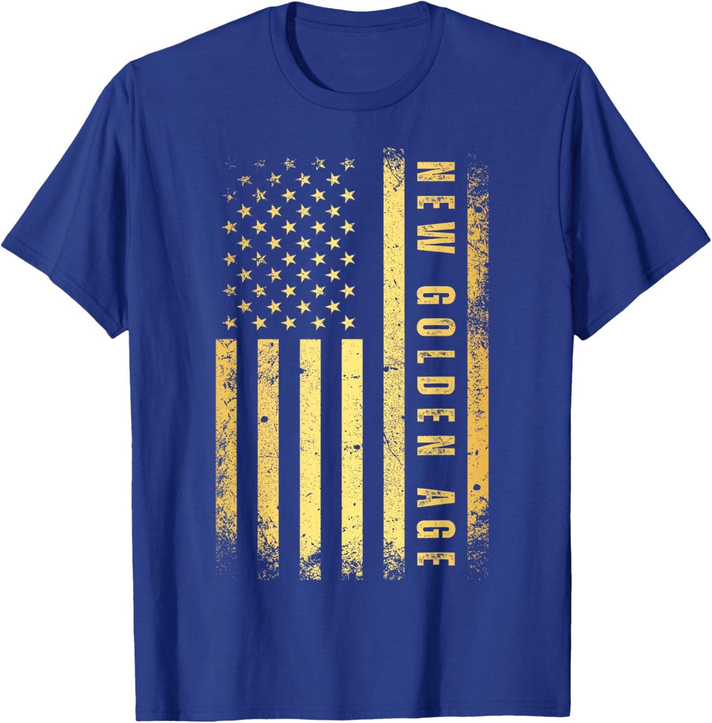 Golden Color USA Flag 47th President One Big Beautiful Bill T-Shirt - T-Shirt | Royal