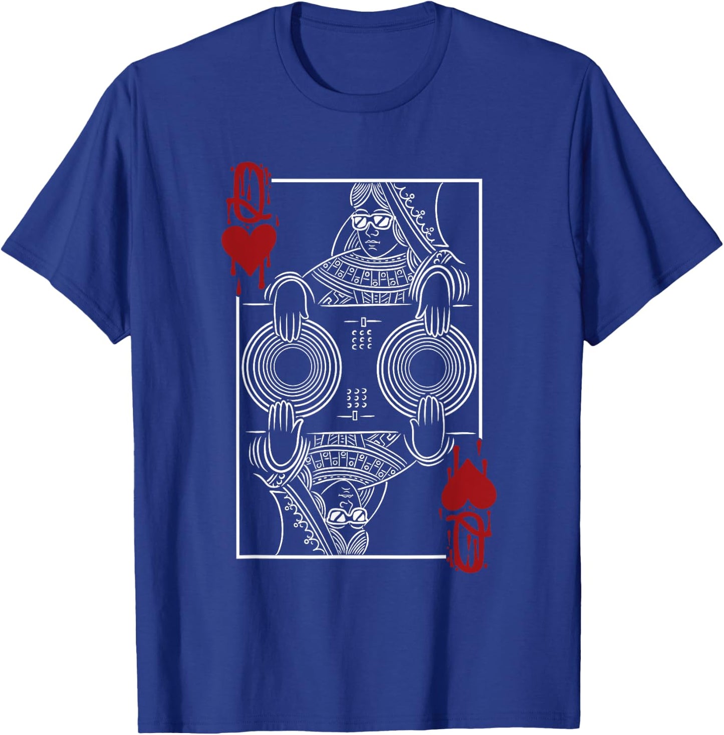 Queen Of Hearts Clubbing Disco Techno Outfit DJ Queen Card T-Shirt - T-Shirt | Royal