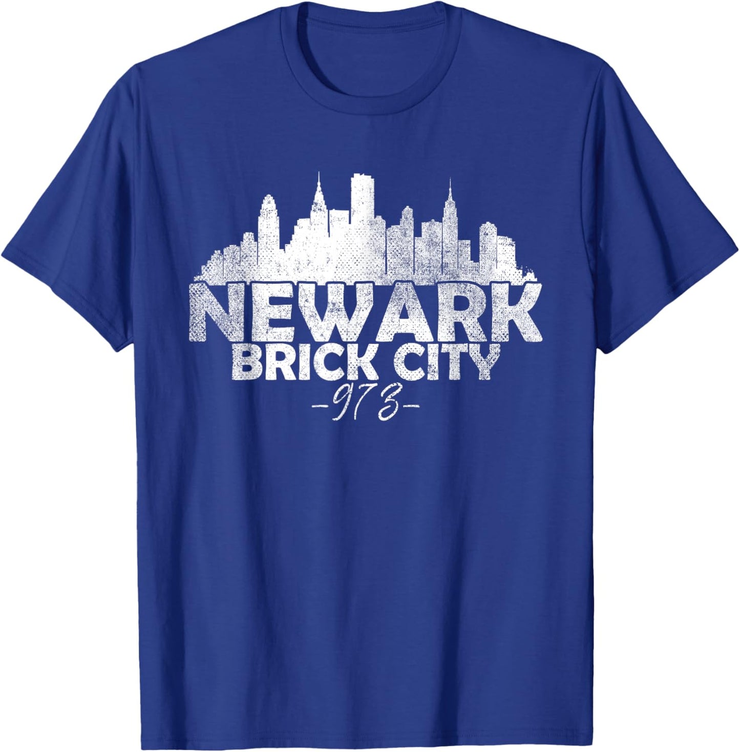 Newark New Jersey NJ | Brick City Skyline T-Shirt - T-Shirt | Royal