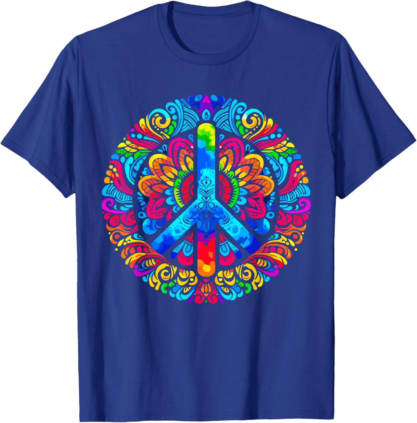 Peace Love Groovy Tie Dye Peace Sign T-Shirt - T-Shirt | Royal