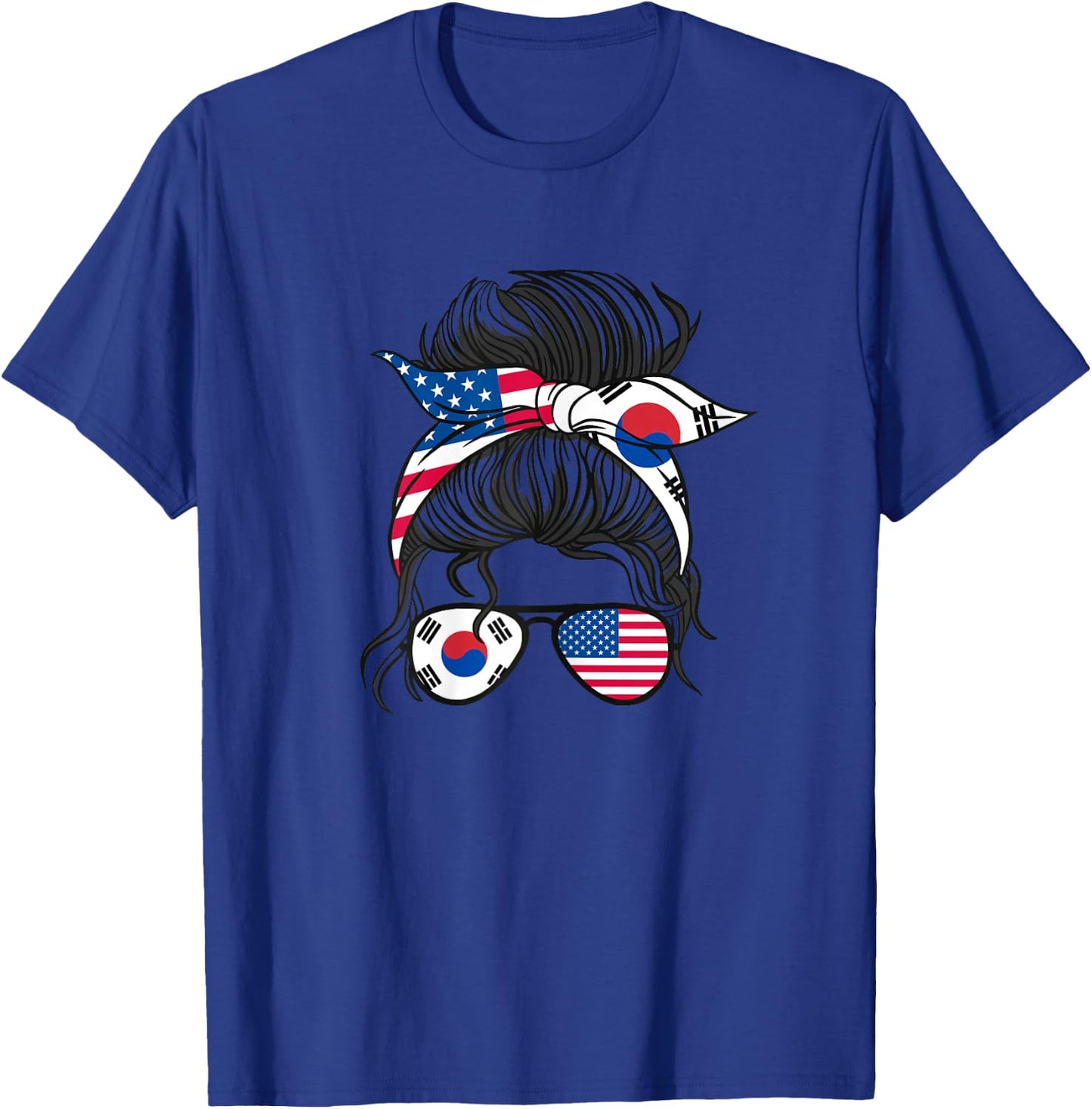 USA American south korean Girl T-Shirt - T-Shirt | Royal