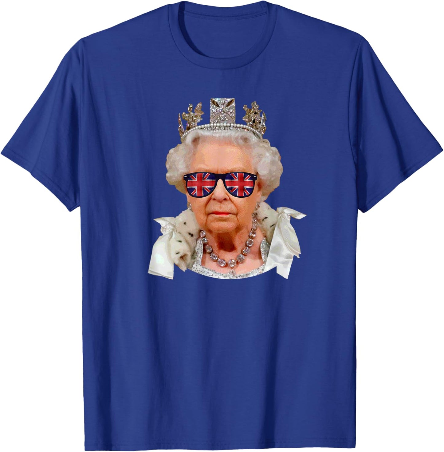 Elizabeth II Sunglasses British Union Jack Funny Queen Meme T-Shirt - T-Shirt | Royal