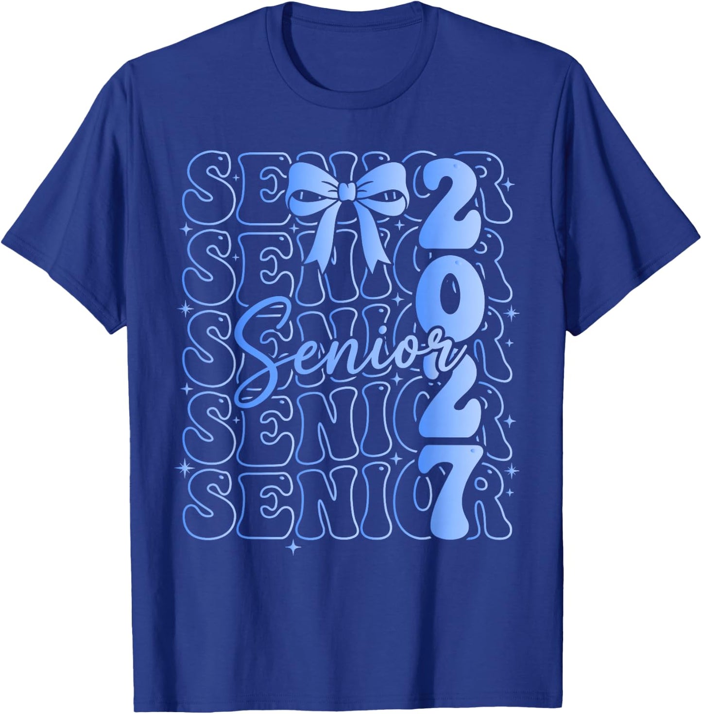 Senior Class of 2027 Coquette Bow Graduation T-Shirt - T-Shirt | Royal