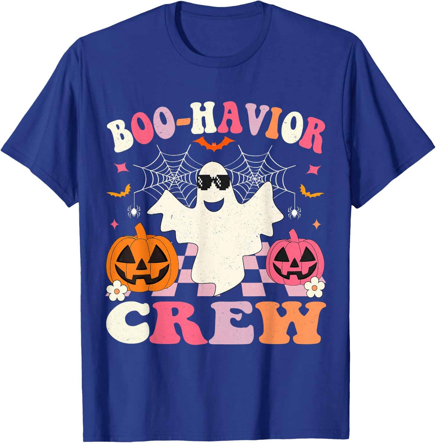 Behavior Analyst Halloween ABA Cute Ghost Boo-havior Crew T-Shirt - T-Shirt | Royal