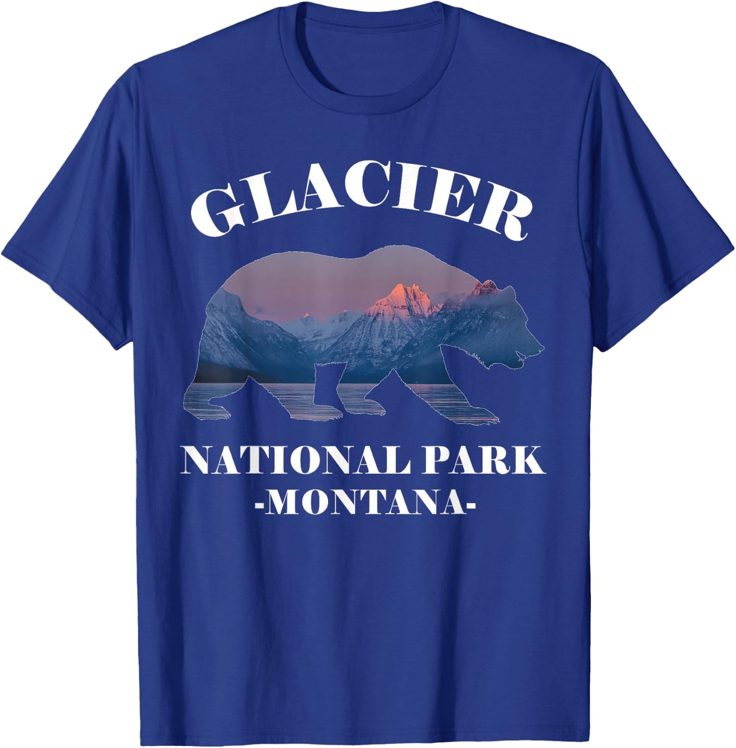 Glacier National Park Montana, Bear Souvenir US Parks T-Shirt - T-Shirt | Royal