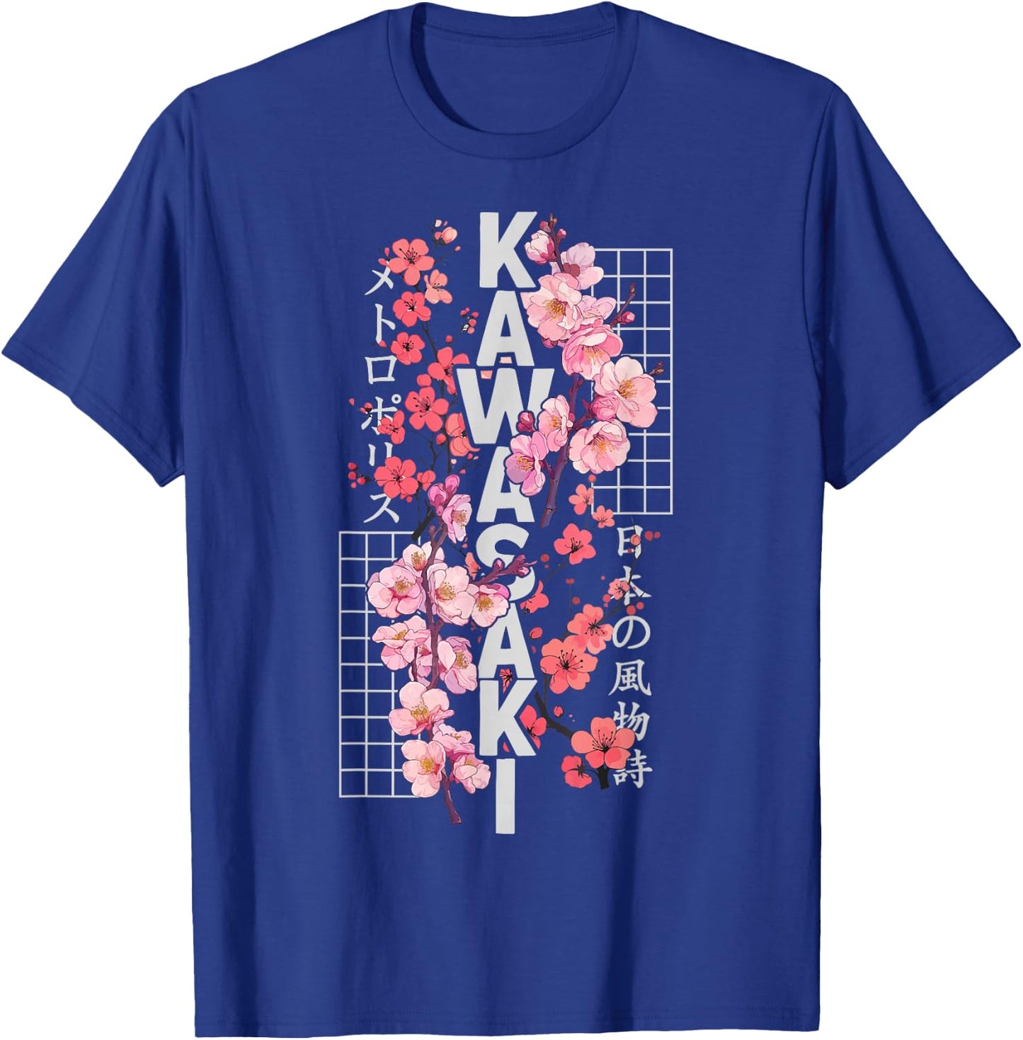 Kawasaki City 80s Retro Cherry Blossom Japan Kawasaki T-Shirt - T-Shirt | Royal