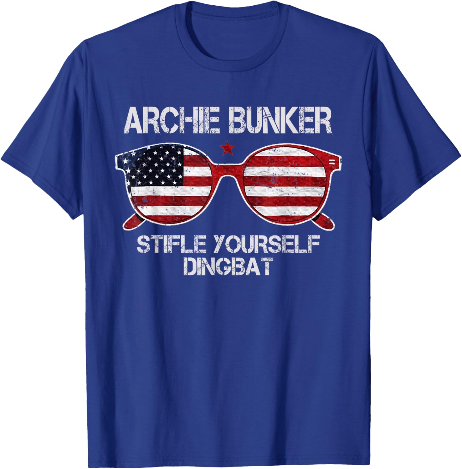 Archie Bunker 24 For President 2024 Glasses US Flag T-Shirt - T-Shirt | Royal
