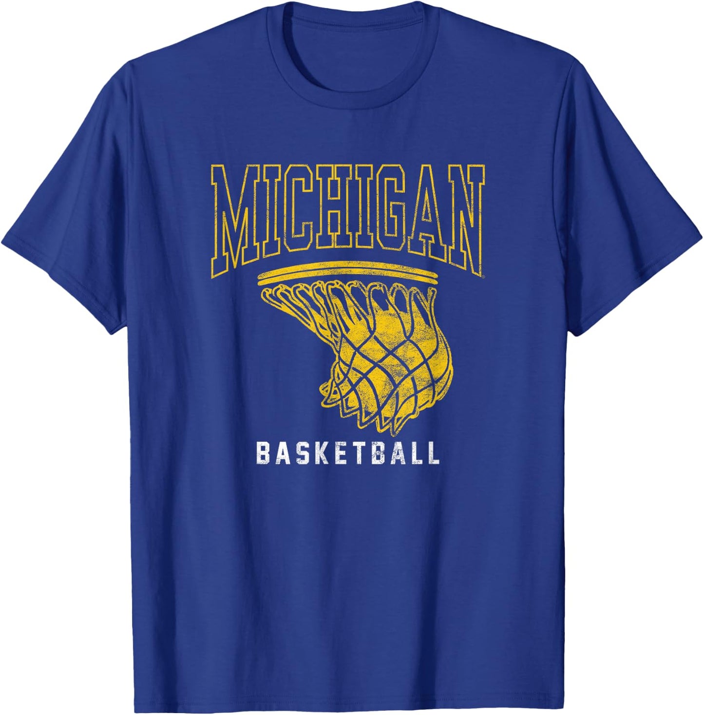 University of Michigan Wolverines U of M Basketball Hoop T-Shirt - T-Shirt | Royal
