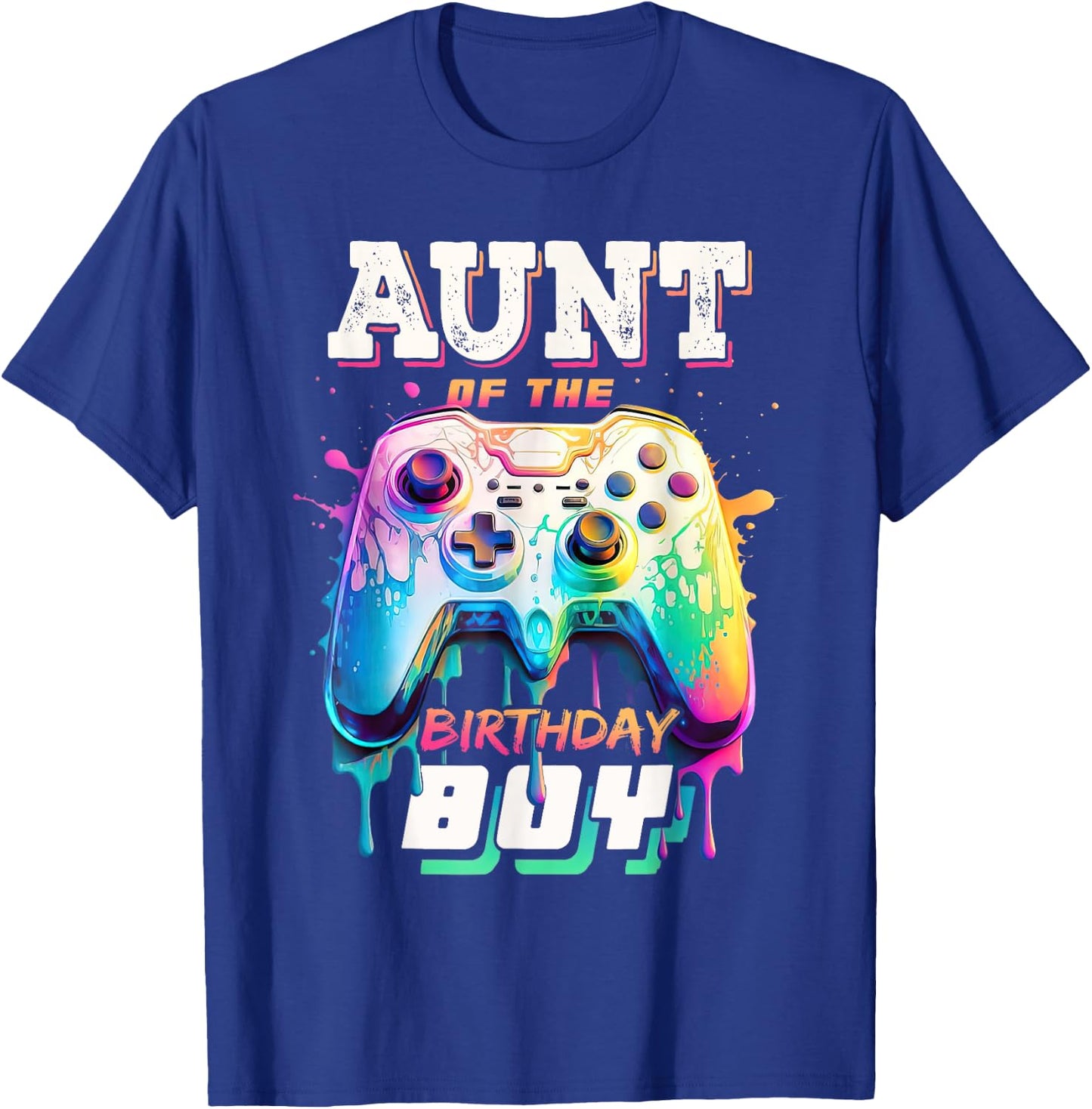 Aunt of the Birthday Boy Matching Video Game Birthday Party T-Shirt - T-Shirt | Royal