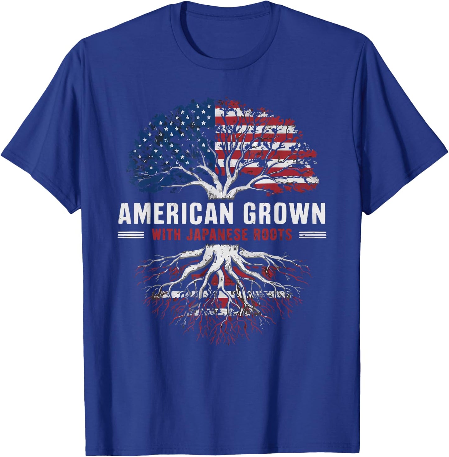 Half Japanese Half American USA Flag Japan America T-Shirt - T-Shirt | Royal
