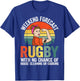 Retro Weekend Forecast Rugby - Rugby Football Gifts T-Shirt - T-Shirt | Royal