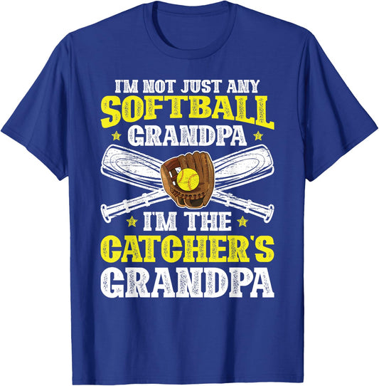 I'm Softball Catcher Grandpa Softball Catcher Grandfather T-Shirt - T-Shirt | Royal